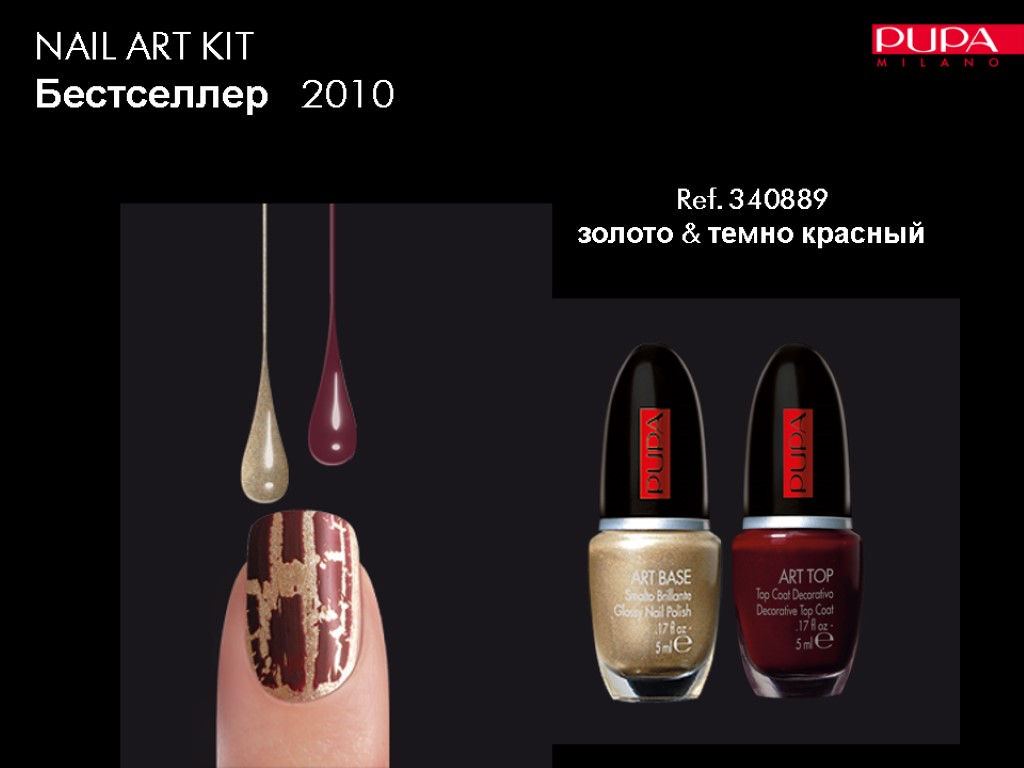 NAIL ART KIT Бестселлер 2010 Ref. 340889 золото & темно красный